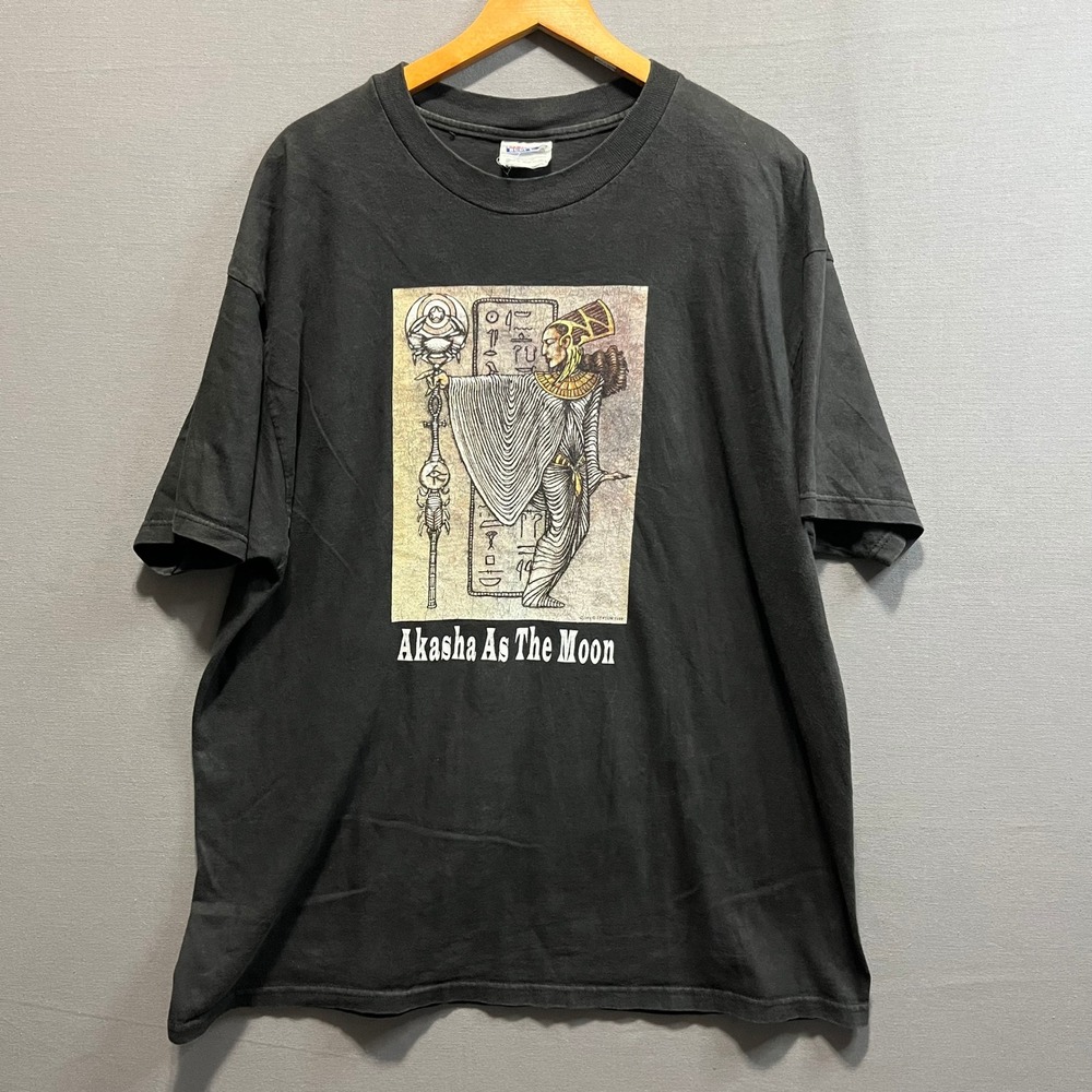 Vintage 1998 Hanes Beefy-T Akasha As The Moon David Sexton Graphic Shirt XL 90s